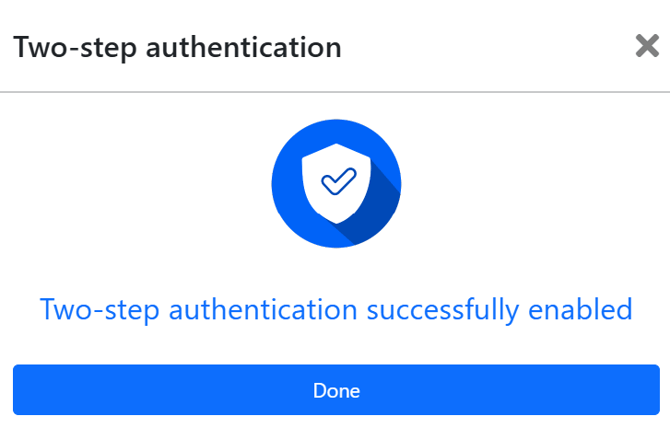 2FA - Successful Setup Authenticator