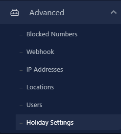Holiday Settings - UniVoxx Portal