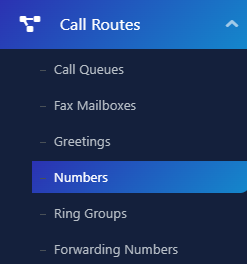 Numbers Settings - UniVoxx Portal