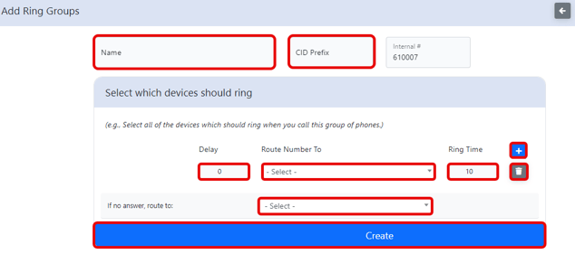 create ring group options