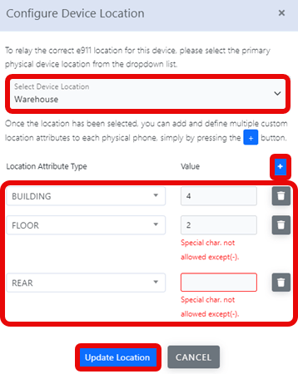 location options